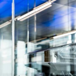 Glass seam with 0-joint at The Flow Houthavens Amsterdam 
