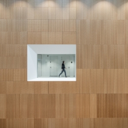 Fireproof and fall-through resistant glass wall.