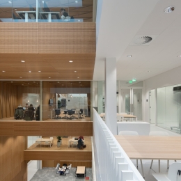 Over 3 meters high fireproof and fall-through resistant glass wall.