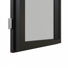 KDD80-100 aluminum framed flush door with double glass and double seals.
