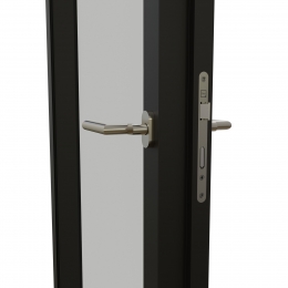 KDD80-100 aluminum framed flush door with double glass and double seals.