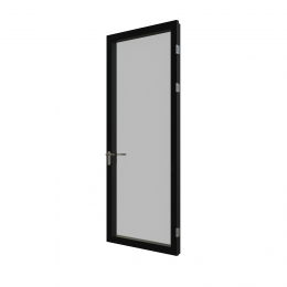KDG100 Full flush aluminumframed door with double glass and single seal.