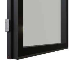 KDG100 Full flush aluminumframed door with double glass and single seal.