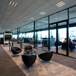 100mm Glass partition with single glass