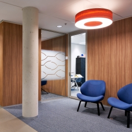 Single glass partitions with privacy foil added