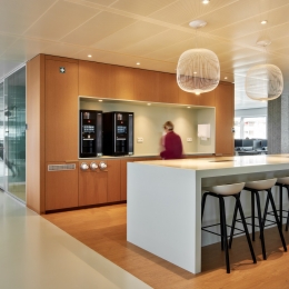 Glass offices with double glass partition an full flush door