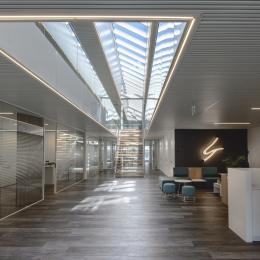 Corridor / office dividing partitions wall made.