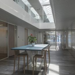 Corridor / office dividing partitions wall made with vector striping
