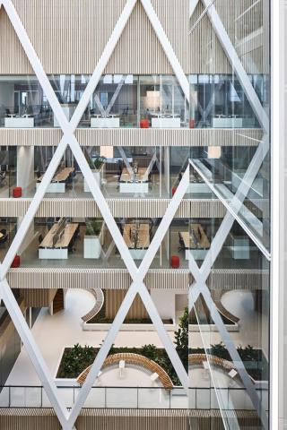 Atrium with QbiQ Safety Glass partition to prevent people falling through