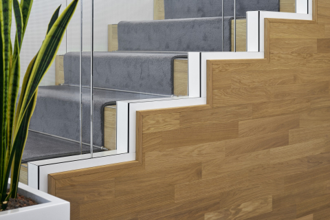 Double glass wall build om a stairs