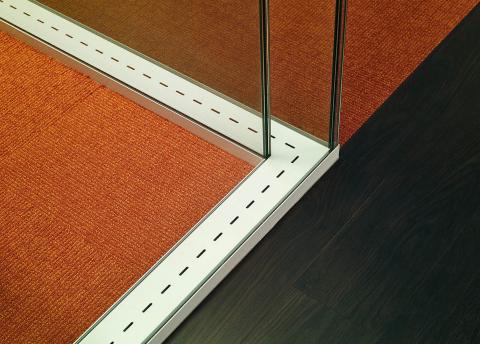 double glass partition wall 90 degrees corner 