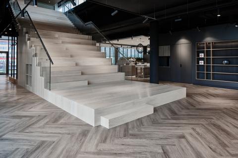 Stairs grandstand at BDO in The Hague