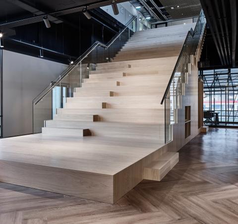 Stairs grandstand at BDO in The Hague