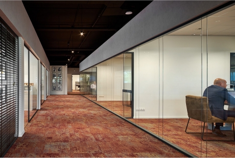 Office in the middle of a larger space