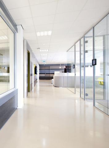 Modern glass partitions wall in office