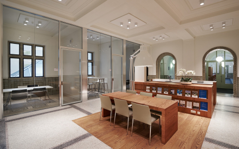 AluChrome demountable glass wall with flush doors