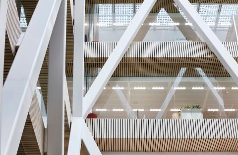 Atrium with QbiQ Safety Glass partition to prevent people falling through