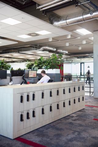 Employees at work in one of the offices at DPD Oirschot
