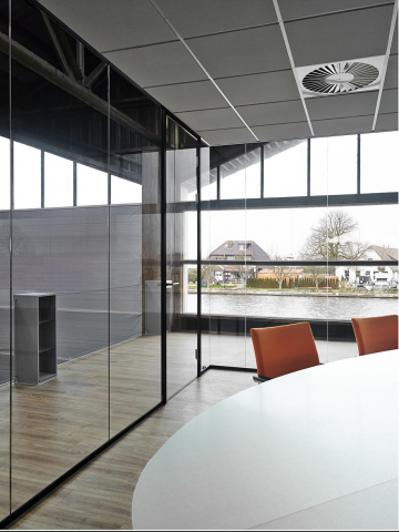 universal free standing glass convfrence room 