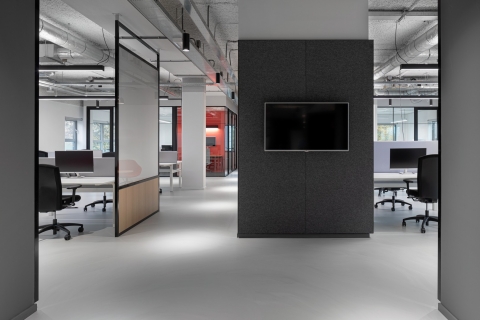 Area dividing walls  at Commvault in Utrecht