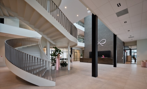 Entrance hall of the Hunkemöller distribution center in Almere, Netherlands