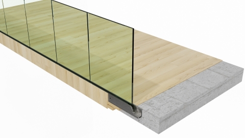 QbiQ iQ VIEW U-Line Side balustrade glass - side mount