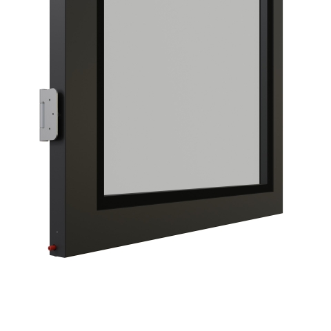 KDD75F aluminum framed flush door with double glass.