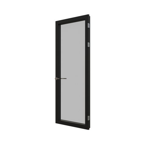KDD80-100 aluminum framed flush door with double glass and double seals.