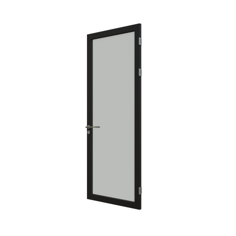 KDD90F aluminum framed full flush door with double glass and double seals.