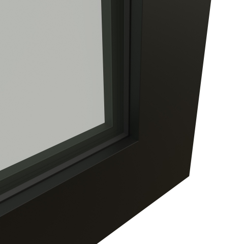 KDEC  aluminum framed  door with single glass and single seals.