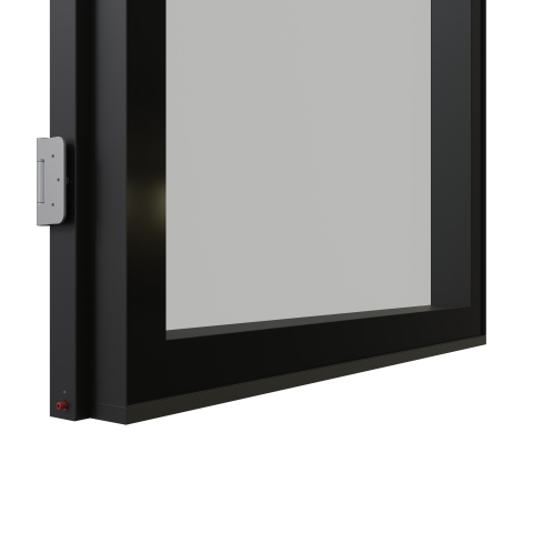 KDG100 Full flush aluminumframed door with double glass and single seal.
