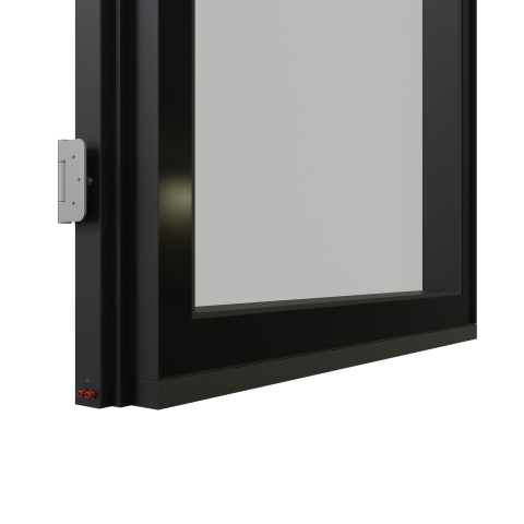 KDG100D Full flush aluminumframed door with double glass and double seals.