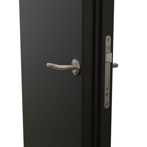 KDS100D Steel plated aluminum framed door the with double seals.