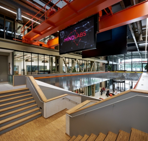 Three floor with glass partition at Mindlabs Tilburg.
