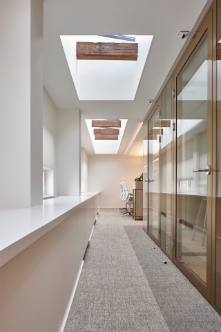Offices with glass partitions at Richemont in Amsterdam