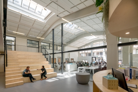 6 meter high glass partitions at MVRDV Architects