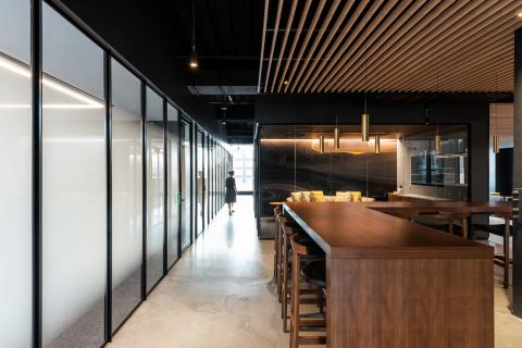 Boardroom and relax room with glass partition at Wordwide New York