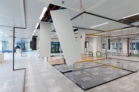 Building the office partitions at Fellenoord 15 in Eindhoven