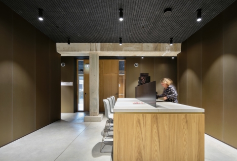 Transparent coated steel wall panels at faculty ITC University Twente Enschede
