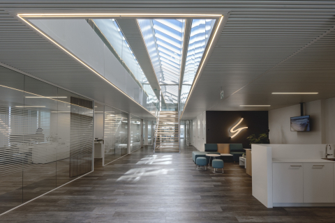 Corridor / office dividing partitions wall made.