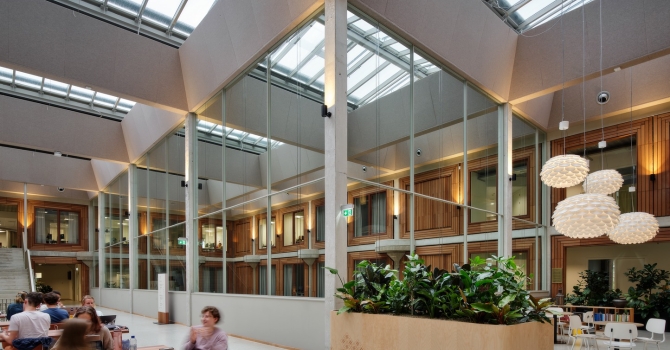 Library at Herta Mohr building at Leiden University.
